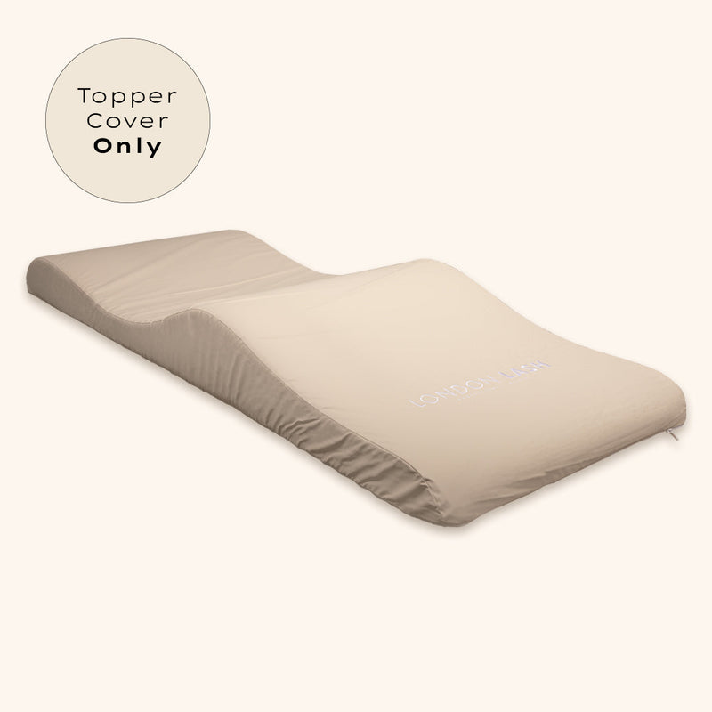 Housse de rechange beige lavable pour surmatelas en mousse à mémoire de forme avec fermeture zippée