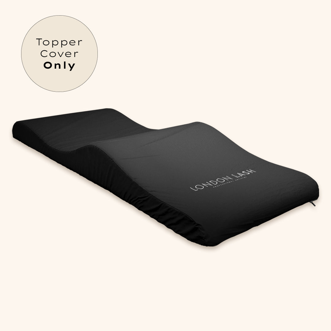 Housse de rechange noire lavable pour surmatelas en mousse à mémoire de forme avec fermeture zippée