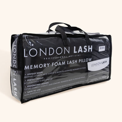 Coussin à mémoire de forme, coussin, coussin soin, coussin noire, produit pour salons de beauté, London Lash, materiel extension de cils